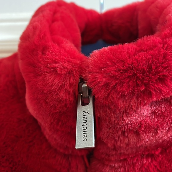 80. BNWT Sanctuary party red faux fur jacket - Picture 5 of 5